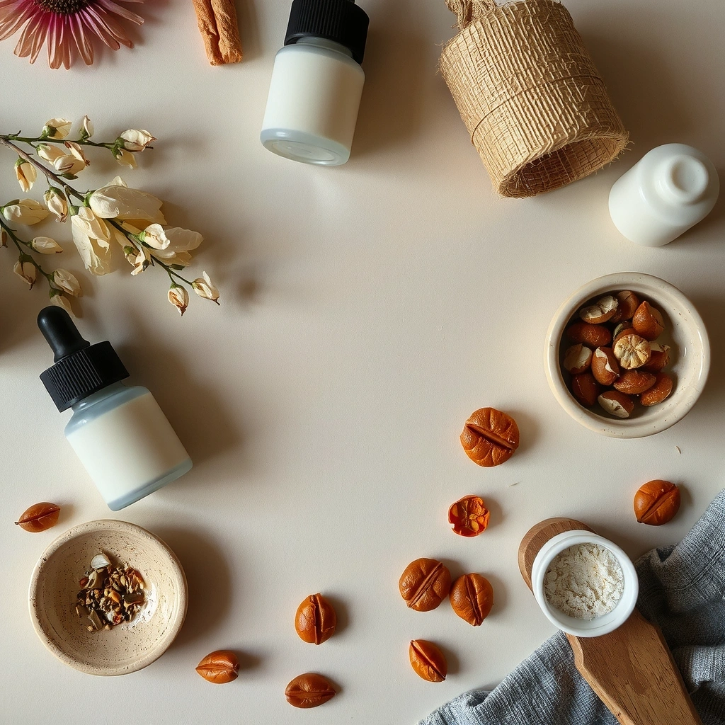 Natural wellness hero background with botanicals